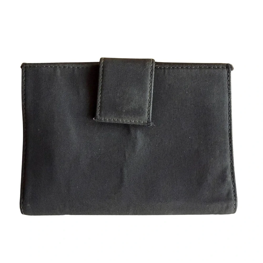 Prada Tri-Fold Wallet Vintage Minimalist Designer OS 1990s BlackQuiet Luxury
